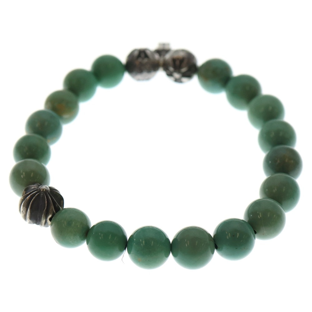 CHROME HEARTS(クロムハーツ) 10mm BEAD STACK CH CROSS スタックCHクロス ビーズブレスレット ターコイズ/シルバー