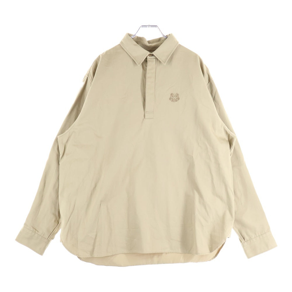 KENZO(ケンゾー) ロゴ刺繍 チノプルオーバー長袖シャツ ベージュ FA65CH4401LE