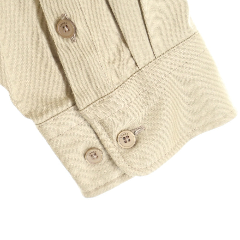 KENZO(ケンゾー) ロゴ刺繍 チノプルオーバー長袖シャツ ベージュ FA65CH4401LE