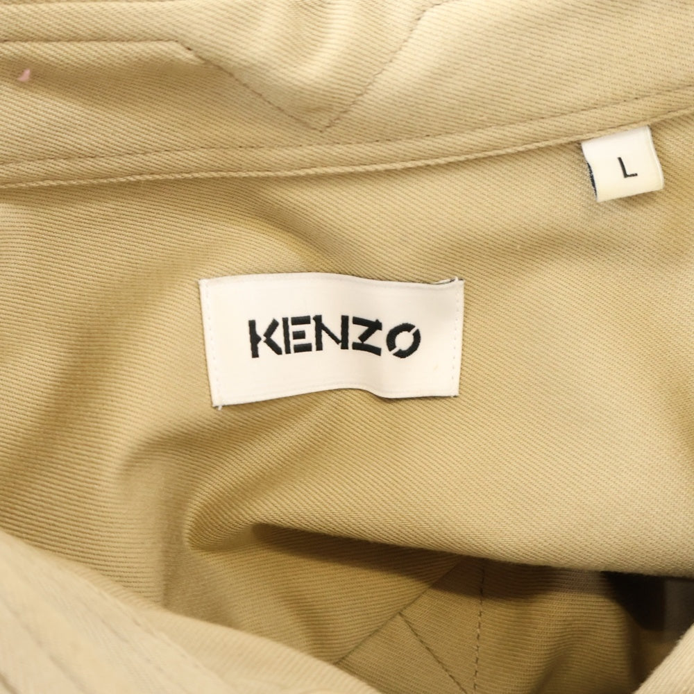KENZO(ケンゾー) ロゴ刺繍 チノプルオーバー長袖シャツ ベージュ FA65CH4401LE