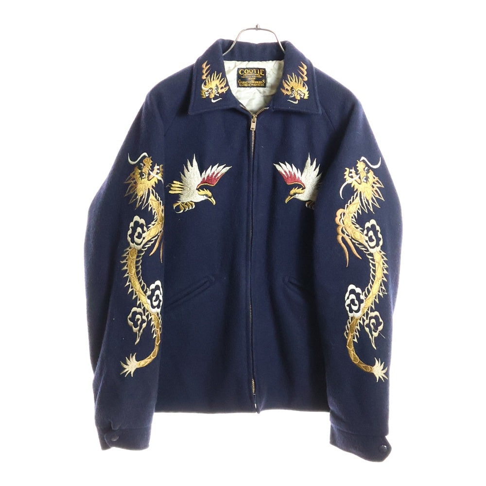 COOTIE(クーティー) 15AW Souvenir Work Jacket スーベニア 刺繍 裏地キルティング ウール ワークジャケット ネイビー