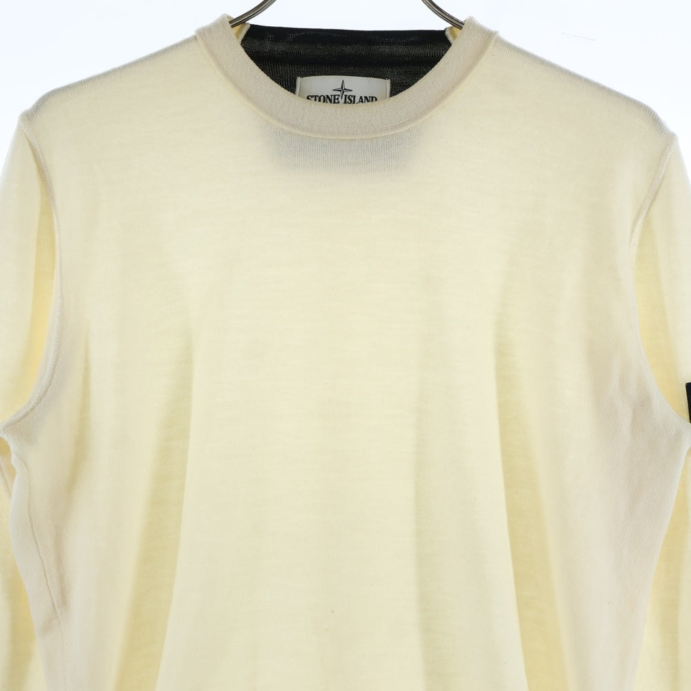 STONE ISLAND(ストーンアイランド) 16AW CREWNECK SWEATER クルーネック ウール 長袖ニットセーター アイボリー 651550BC4