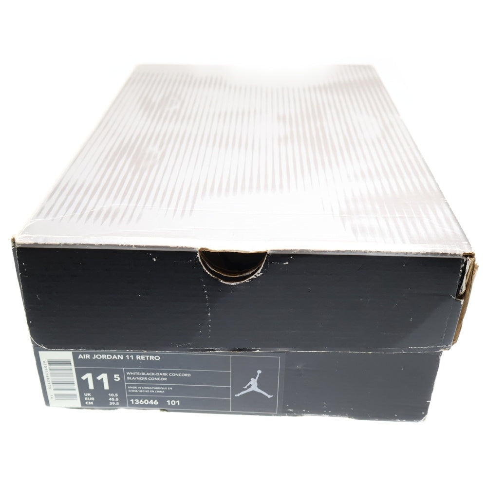 NIKE(ナイキ) 【鑑賞用 2000年製】AIR JORDAN 11 RETRO CONCORD エアジョーダン11 レトロ コンコルド ハイカットスニーカー ホワイト/ブラック US11.5/29.5cm 136046-101