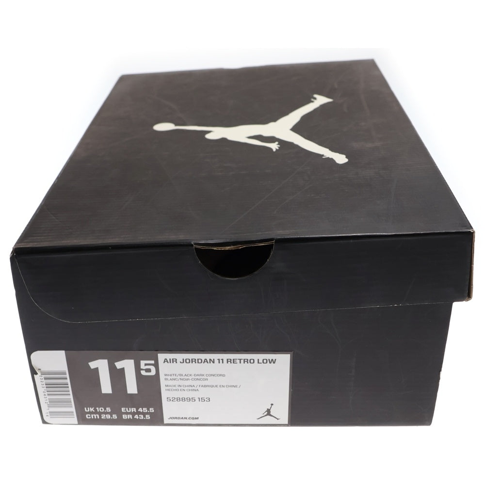NIKE(ナイキ) 【鑑賞用 2014年製】AIR JORDAN 11 RETRO LOW CONCORD エアジョーダン11 レトロ コンコルド ローカットスニーカー ホワイト/ブラック US11.5/29.5cm 528895-153