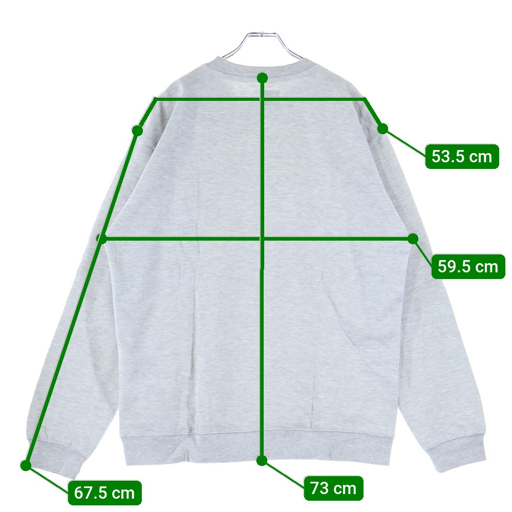 NO BRAND(ノーブランド) chocolate お散歩 ロゴ プリント クルーネックスウェットシャツ アッシュ