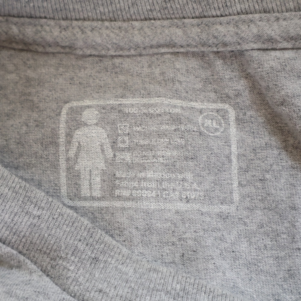 NO BRAND(ノーブランド) GIRL 両面 ロゴプリント クルーネック 半袖 Tシャツ カットソー グレー