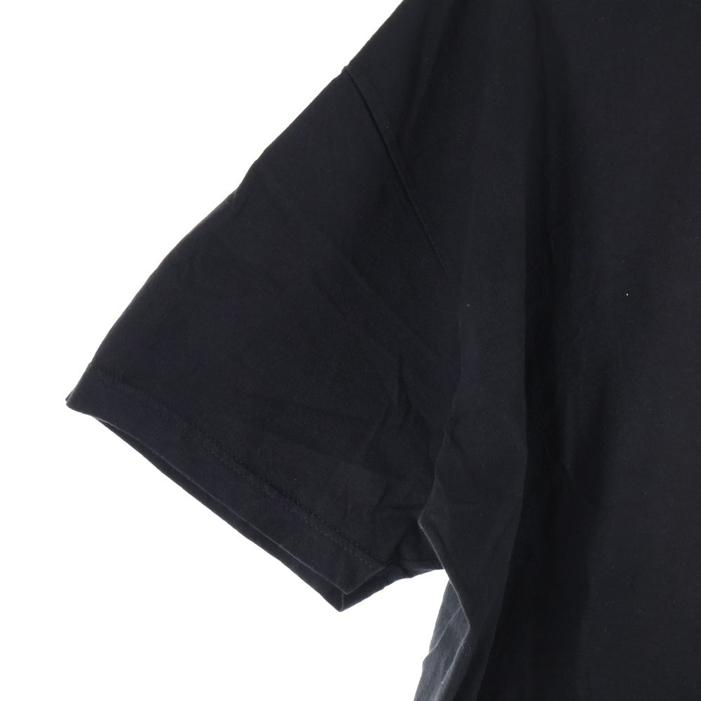 NO BRAND(ノーブランド) chocolate 両面ロゴ プリント クルーネック 半袖 Tシャツ カットソー ブラック