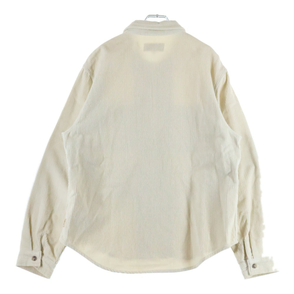 STUSSY(ステューシー) 22AW WIDE WALE CORD ZIP SHIRT コーデュロイ ジップアップ 長袖シャツ ホワイト