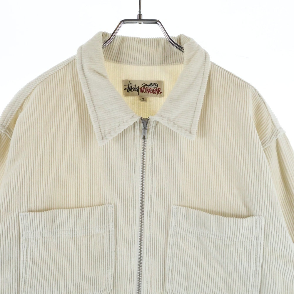 STUSSY(ステューシー) 22AW WIDE WALE CORD ZIP SHIRT コーデュロイ ジップアップ 長袖シャツ ホワイト