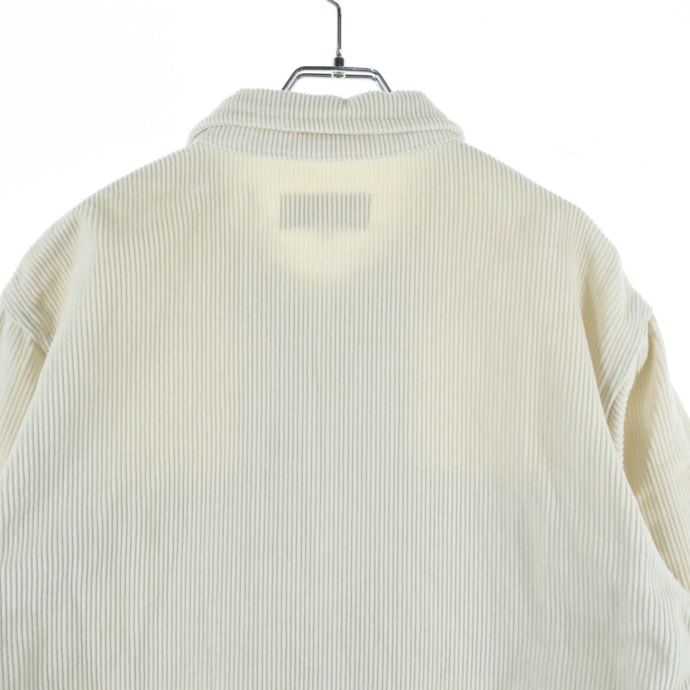 STUSSY(ステューシー) 22AW WIDE WALE CORD ZIP SHIRT コーデュロイ ジップアップ 長袖シャツ ホワイト