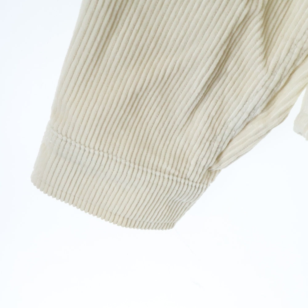 STUSSY(ステューシー) 22AW WIDE WALE CORD ZIP SHIRT コーデュロイ ジップアップ 長袖シャツ ホワイト