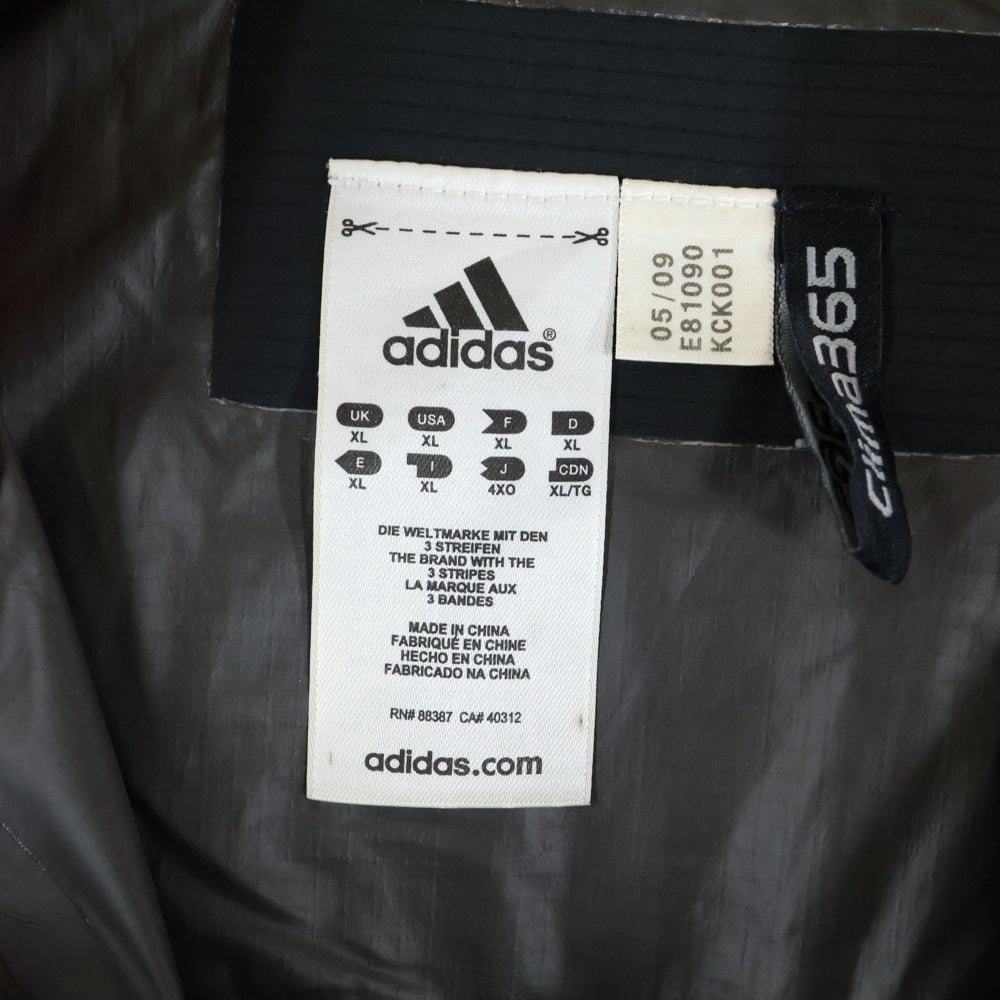 adidas(アディダス) ロゴプリント ジップアップナイロンジャケット レッド/ブラック