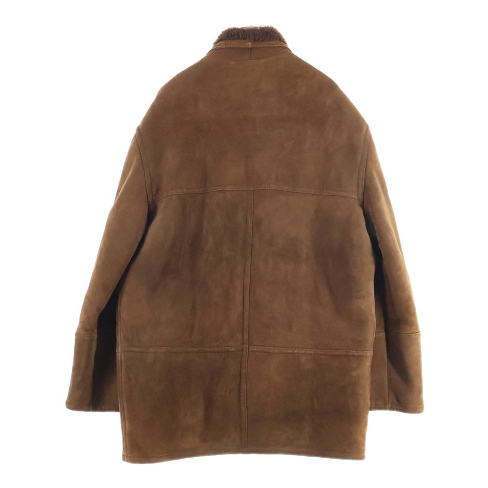 NO BRAND(ノーブランド) ROBERT MASSINI(ロベルト・マッシーニ) ファー レザー ムートンコート ブラウン