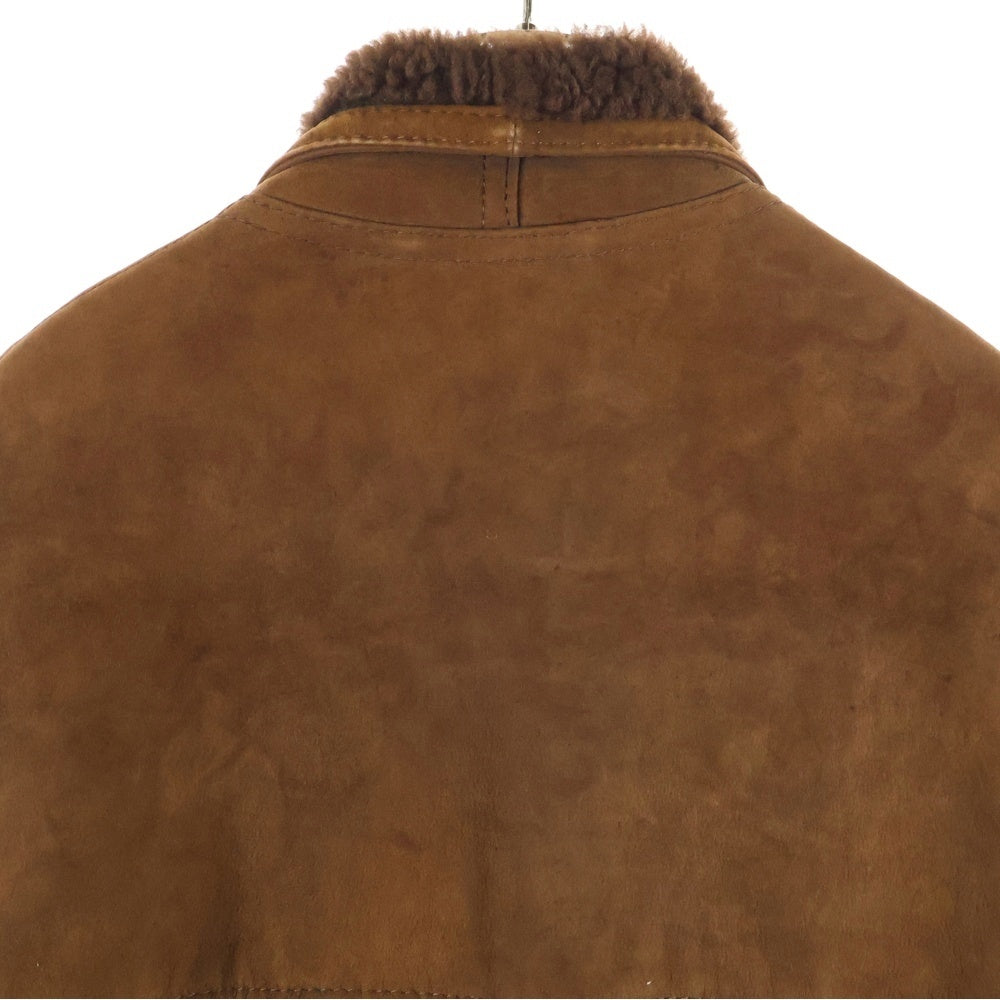 NO BRAND(ノーブランド) ROBERT MASSINI(ロベルト・マッシーニ) ファー レザー ムートンコート ブラウン