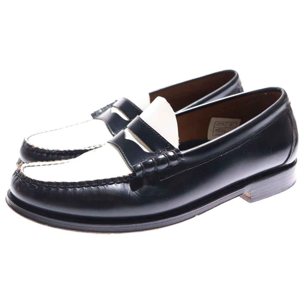 G.H.Bass WEEJUNS(ジーエイチバスウィージャンズ) WEEJUN HERITAGE LARSON MOC PENNY ツートン レザー ローファー ブラック/ホワイト BA1101H-001