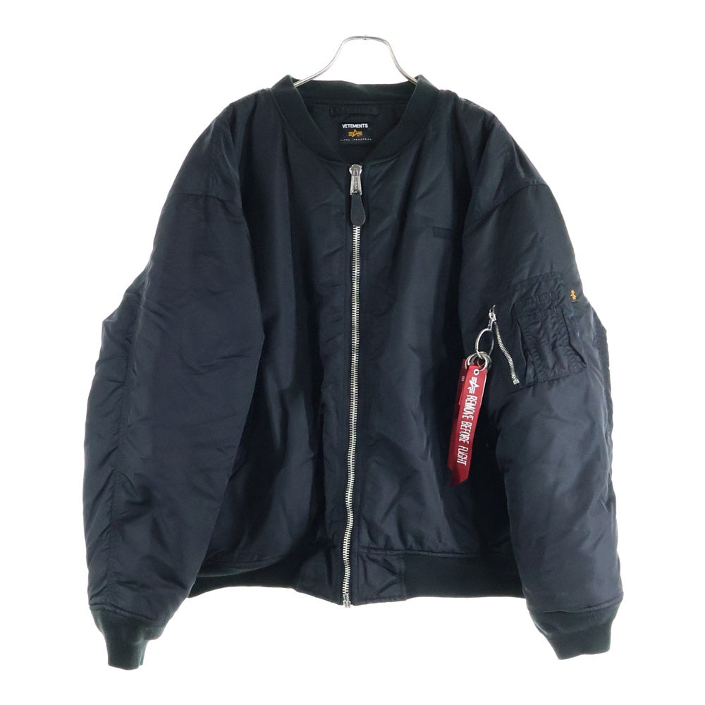 VETEMENTS(ヴェトモン) 18AW ×ALPHA INDUSTRIES MA-1 アルファ オーバーサイズフライトジャケット ブラック MAH19JA204