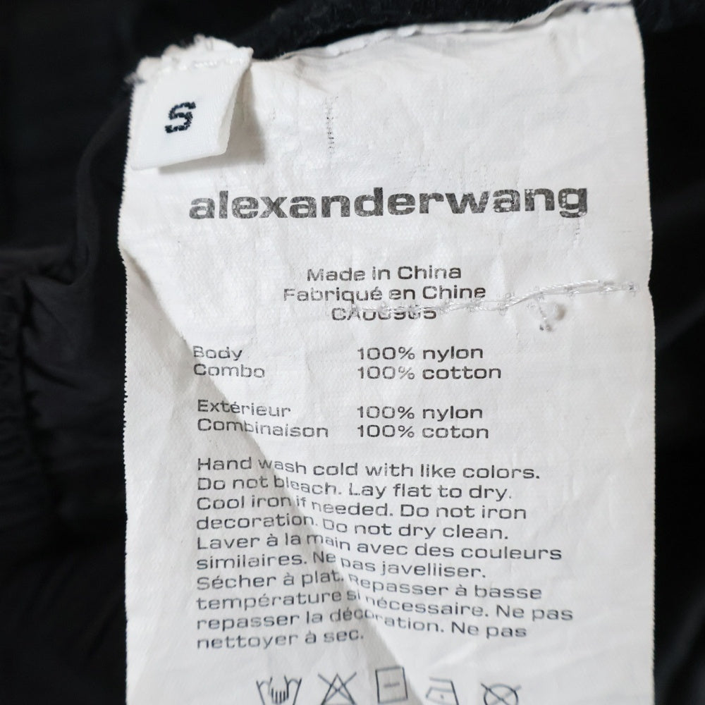ALEXANDER WANG(アレキサンダーワン) ロゴ刺繍 ナイロン トラックパンツ ブラック