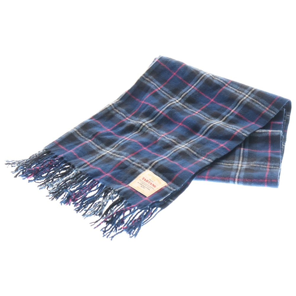 NO BRAND(ノーブランド) AFTERNOON TEA チェック総柄 マフラー レディース ネイビー