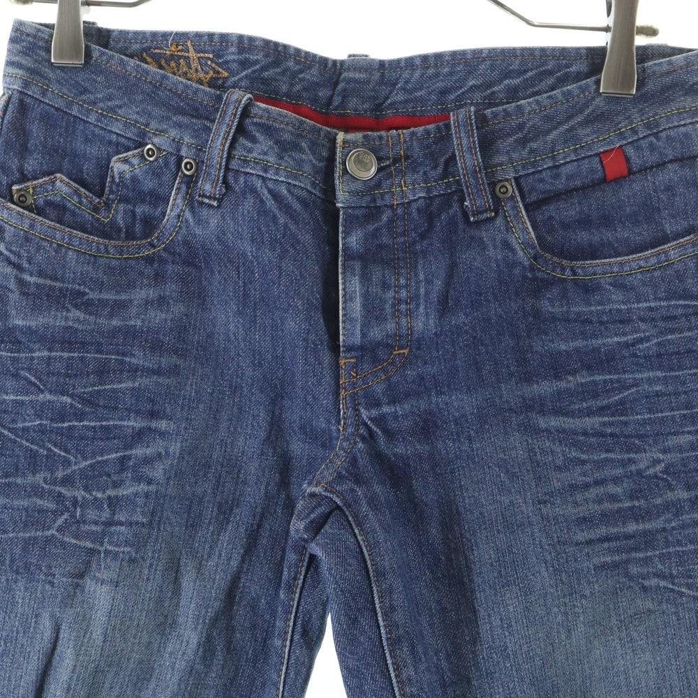 STUSSY(ステューシー) 90s OLD STUSSY ヴィンテージ加工 ストレート デニムパンツ インディゴ レディース