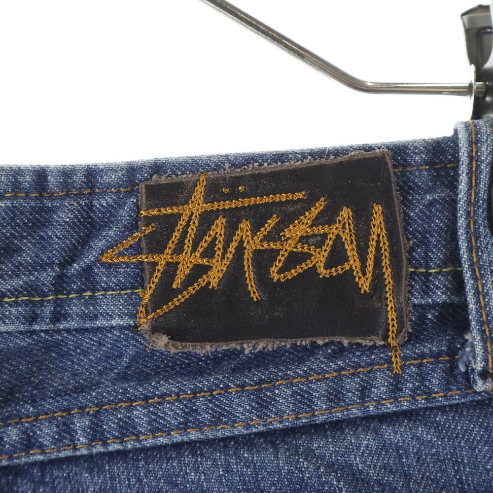 STUSSY(ステューシー) 90s OLD STUSSY ヴィンテージ加工 ストレート デニムパンツ インディゴ レディース