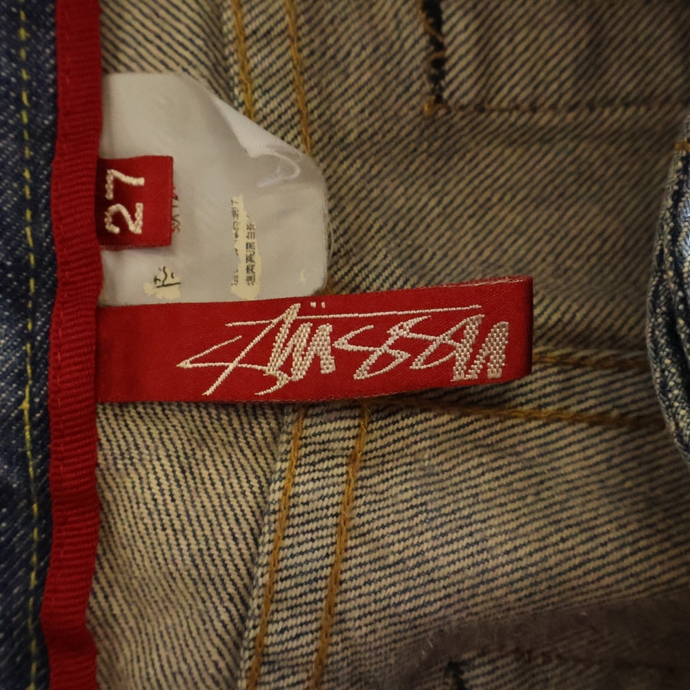 STUSSY(ステューシー) 90s OLD STUSSY ヴィンテージ加工 ストレート デニムパンツ インディゴ レディース