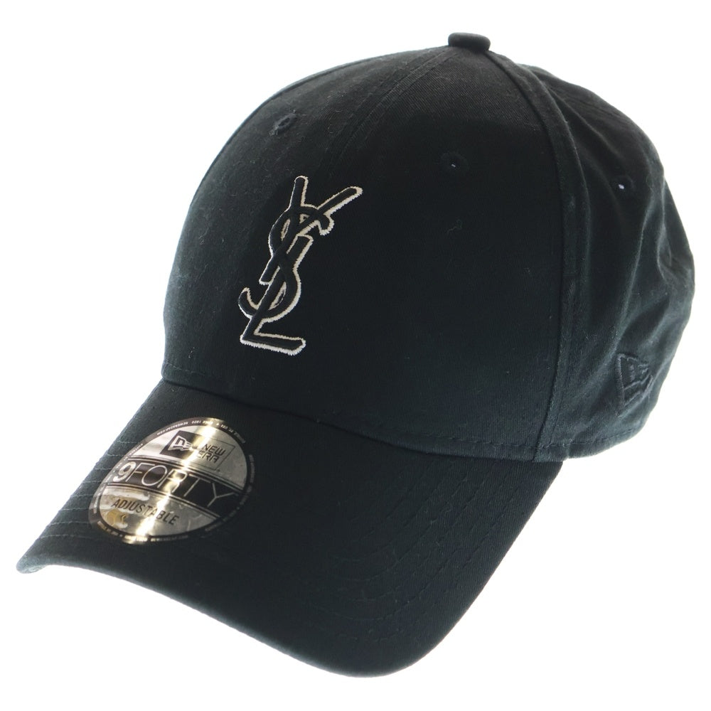 SAINT LAURENT PARIS(サンローランパリ) ×New Era YSLロゴ 刺繍 ベースボールキャップ ブラック