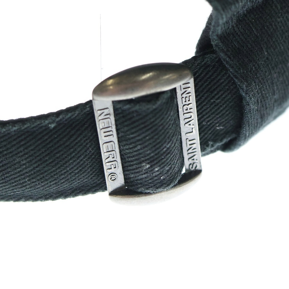 SAINT LAURENT PARIS(サンローランパリ) ×New Era YSLロゴ 刺繍 ベースボールキャップ ブラック