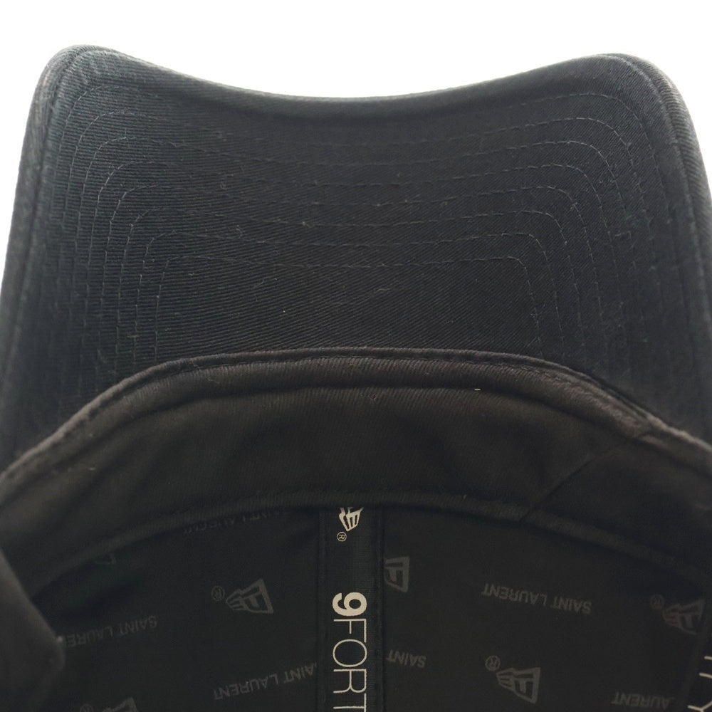 SAINT LAURENT PARIS(サンローランパリ) ×New Era YSLロゴ 刺繍 ベースボールキャップ ブラック