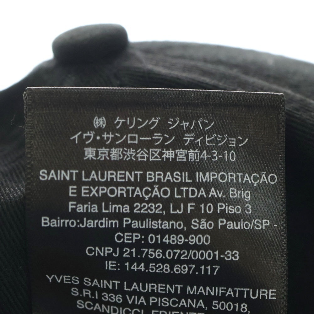 SAINT LAURENT PARIS(サンローランパリ) ×New Era YSLロゴ 刺繍 ベースボールキャップ ブラック