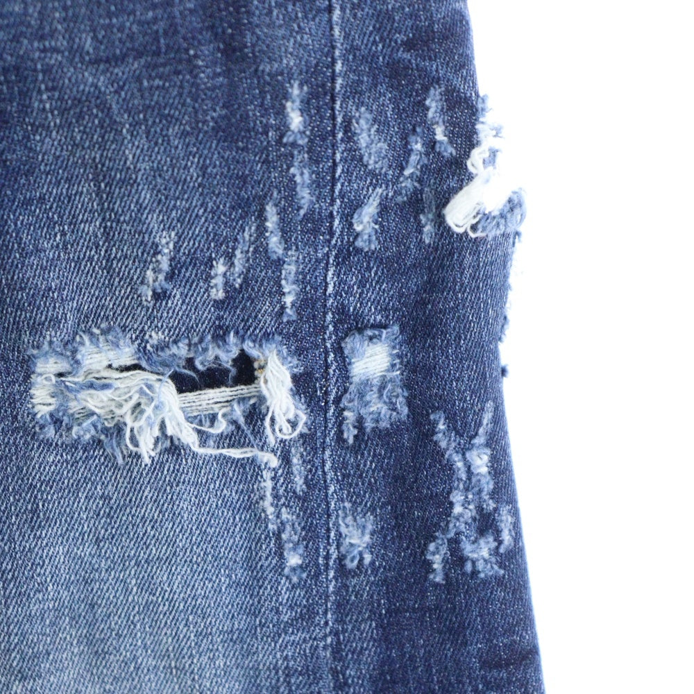 DSQUARED2(ディースクエアード) 21AW COOL GUY JEANS ペイント ダメージ加工 スリムストレート デニムパンツ インディゴ S71LB0940 S30685