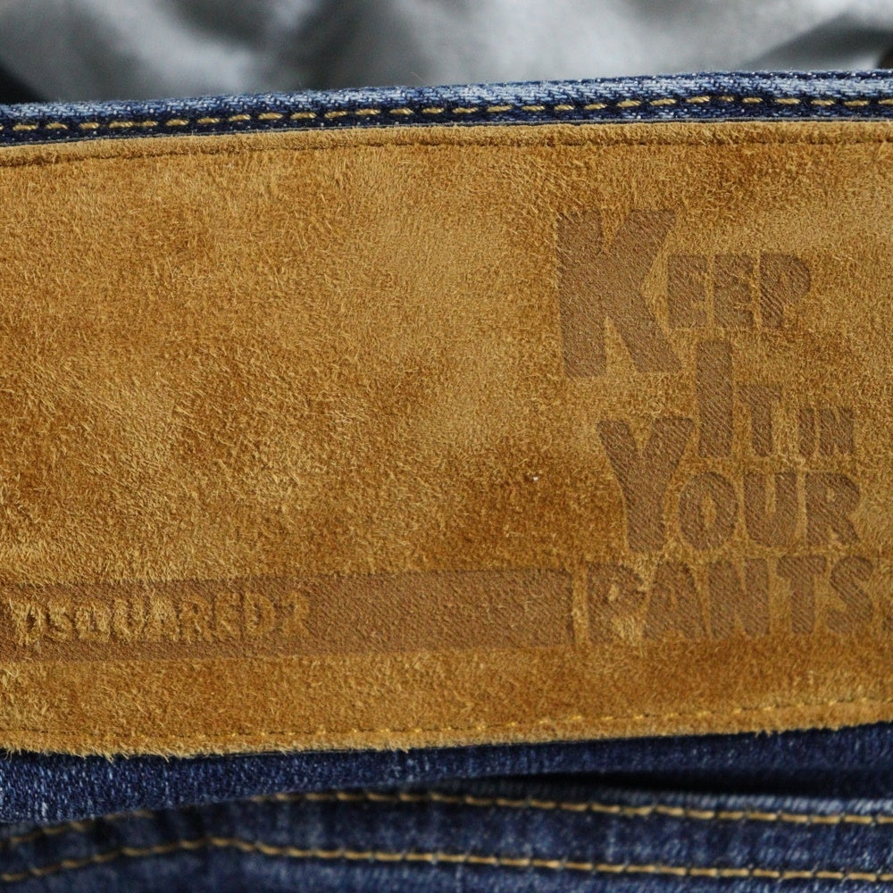 DSQUARED2(ディースクエアード) 21AW COOL GUY JEANS ペイント ダメージ加工 スリムストレート デニムパンツ インディゴ S71LB0940 S30685