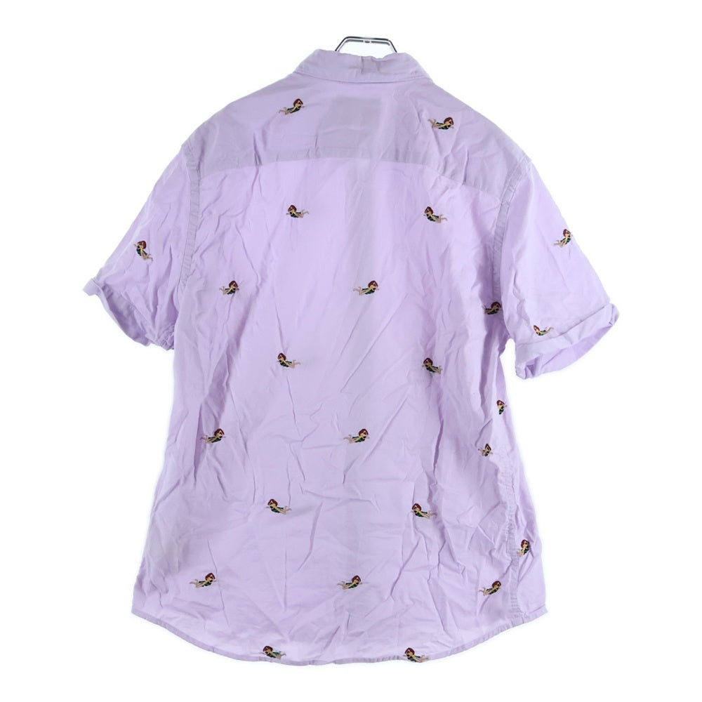 SCOTCH&SODA(スコッチ アンド ソーダ) マーメイド刺繍 コットン 半袖シャツ パープル