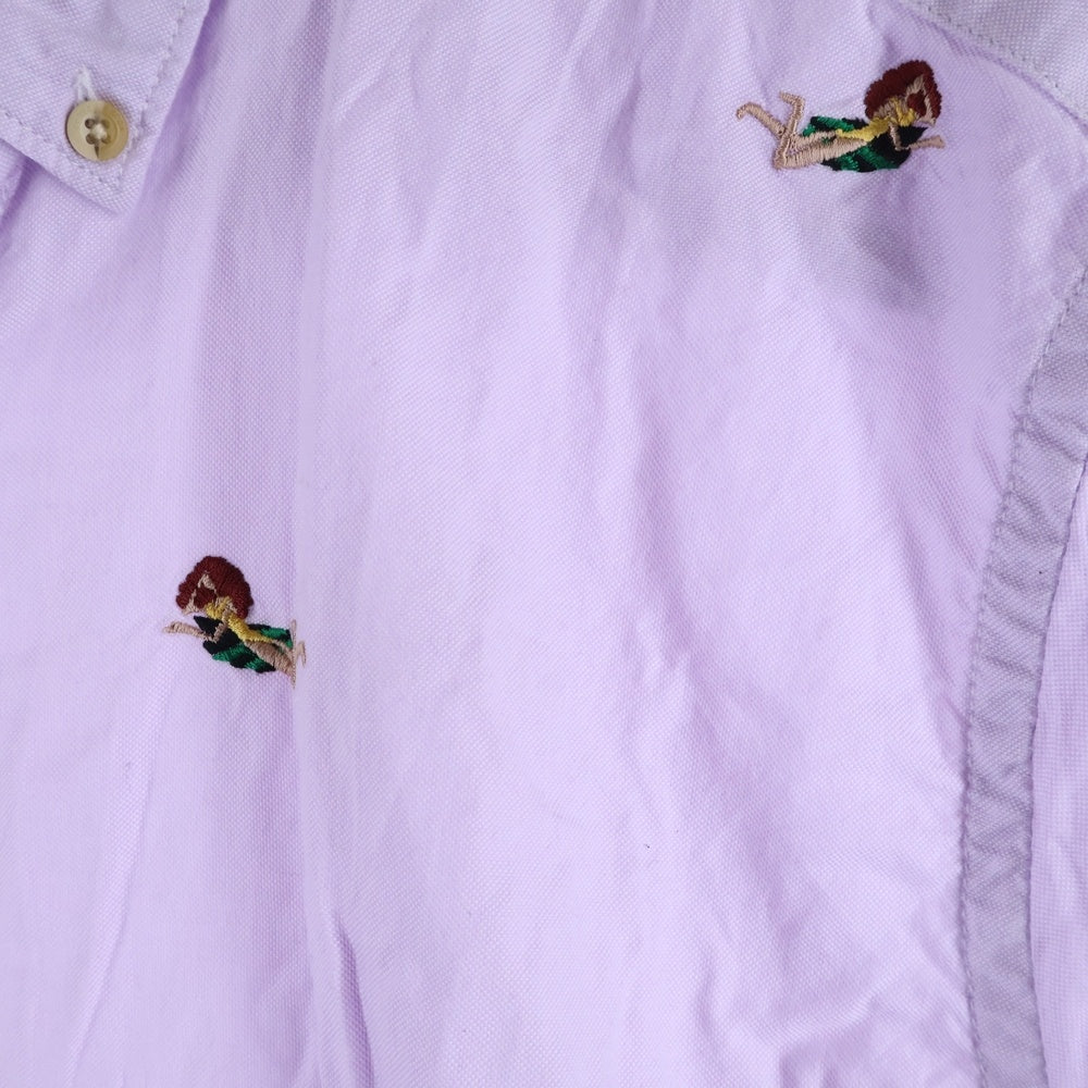 SCOTCH&SODA(スコッチ アンド ソーダ) マーメイド刺繍 コットン 半袖シャツ パープル