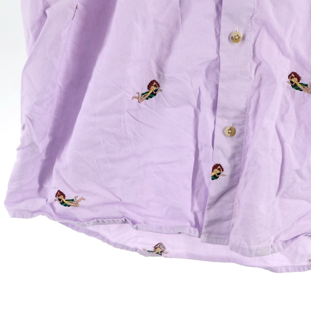 SCOTCH&SODA(スコッチ アンド ソーダ) マーメイド刺繍 コットン 半袖シャツ パープル