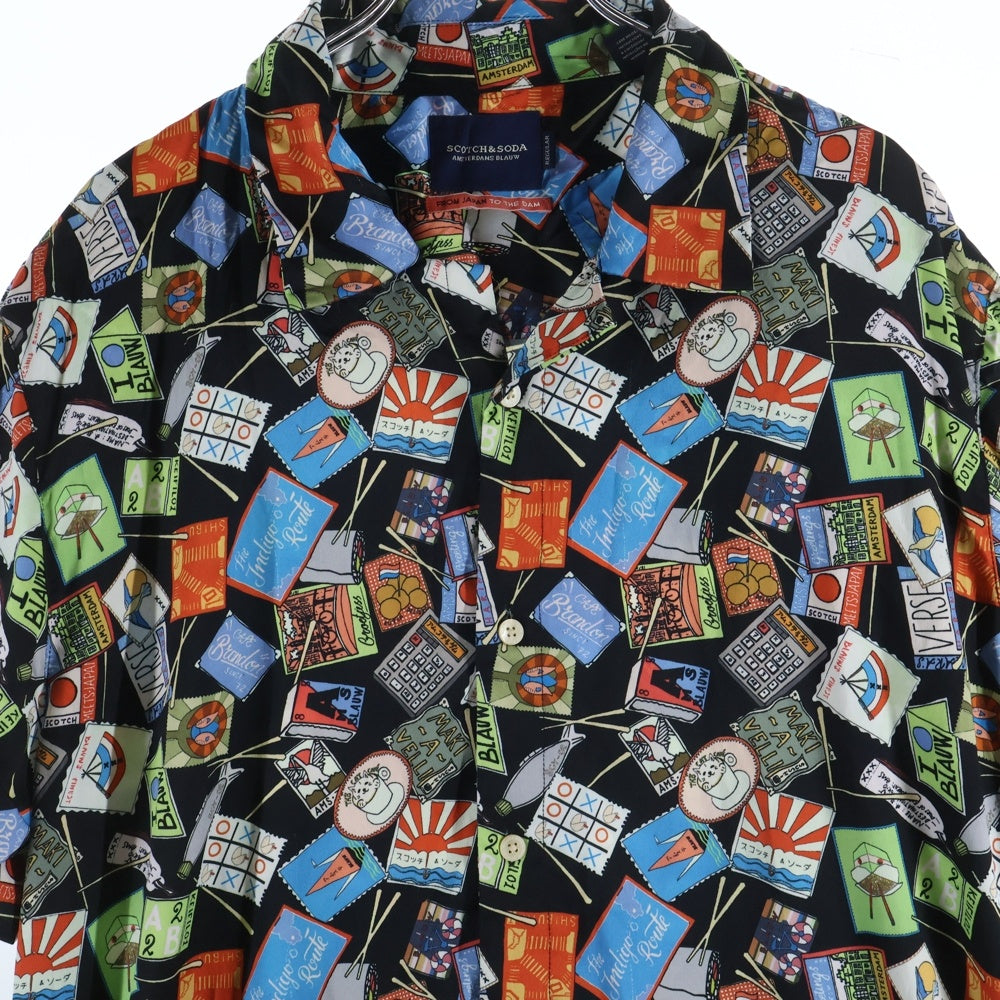 SCOTCH&SODA(スコッチ アンド ソーダ) 総柄 ポリエステル 半袖開襟シャツ マルチ
