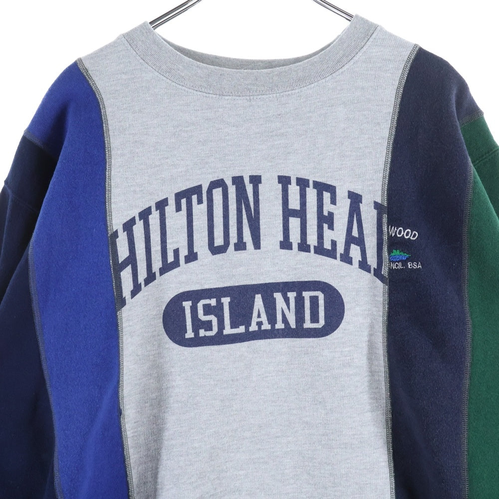 Needles(ニードルス) Remake Crew Neck Sweat Shirt リメイク 再構築 クルーネック スウェット トレーナー マルチ