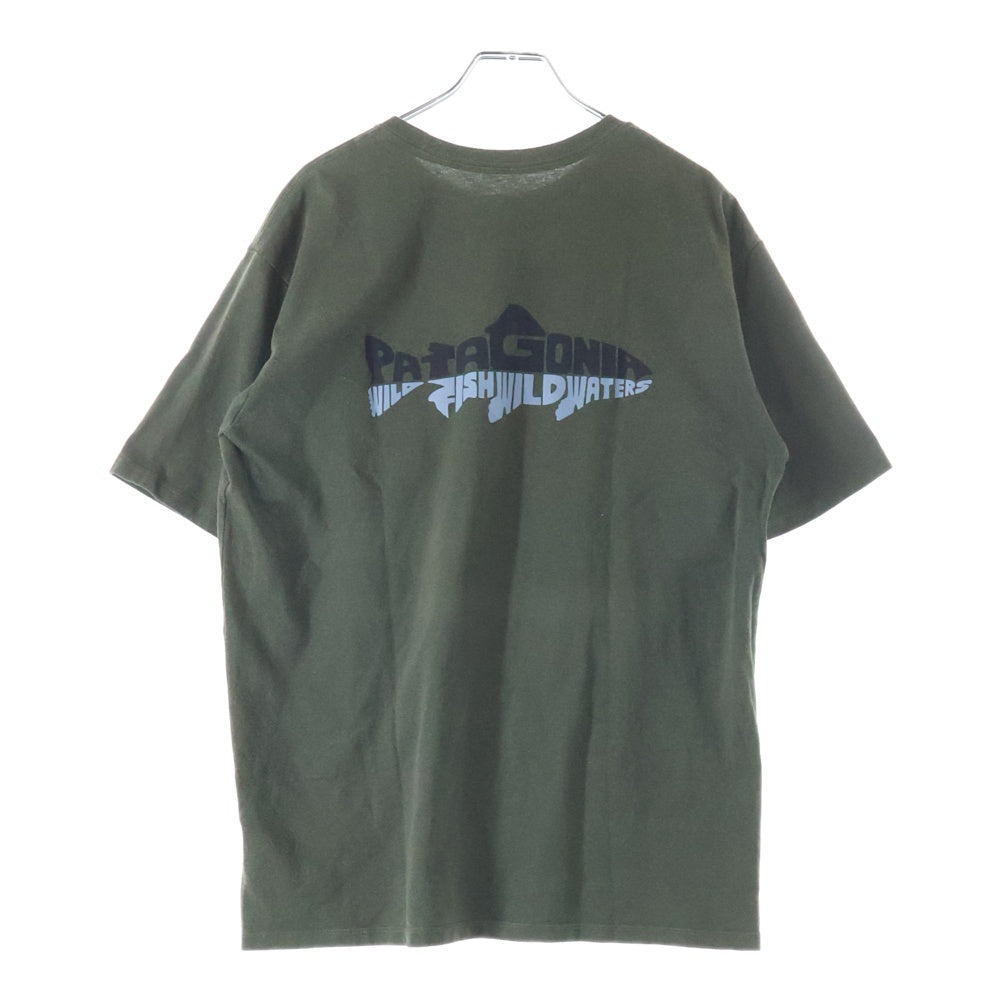 PATAGONIA(パタゴニア) ロゴプリント トラウト オーガニック コットン ポケット 半袖Tシャツ カットソー