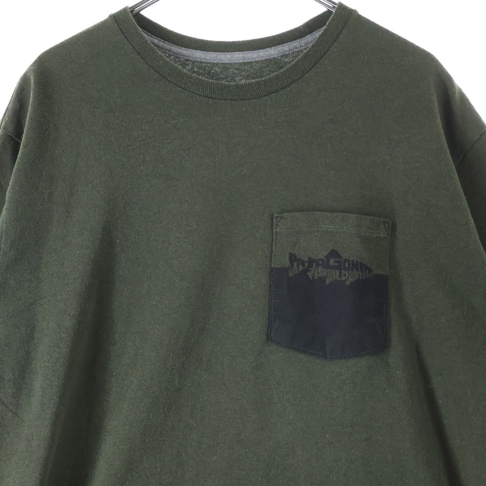 PATAGONIA(パタゴニア) ロゴプリント トラウト オーガニック コットン ポケット 半袖Tシャツ カットソー