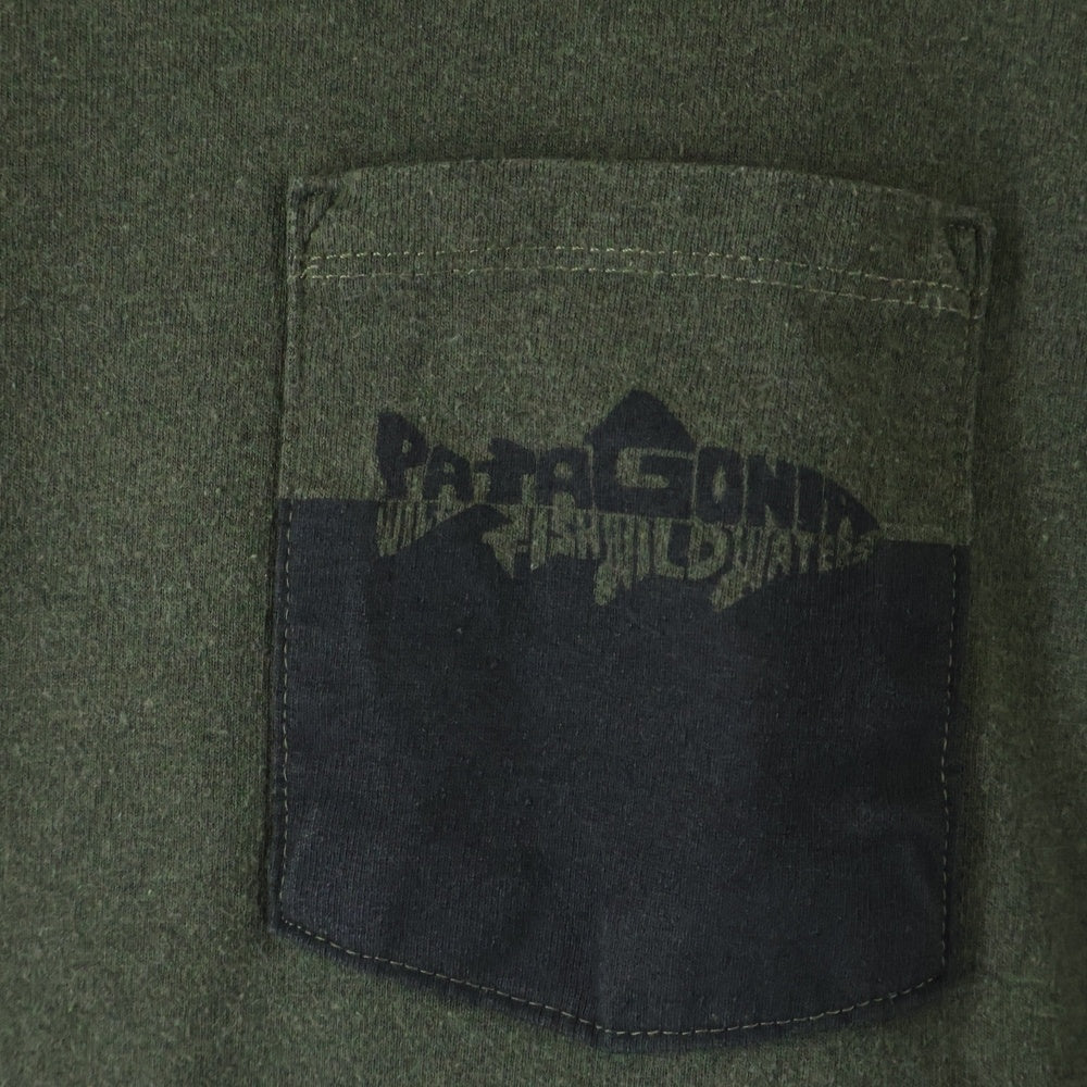 PATAGONIA(パタゴニア) ロゴプリント トラウト オーガニック コットン ポケット 半袖Tシャツ カットソー