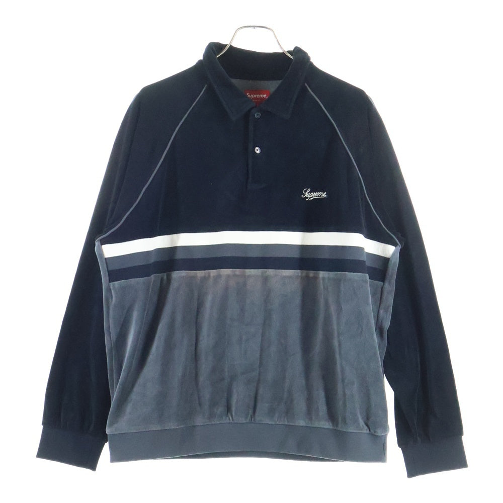 SUPREME(シュプリーム) 19SS Stripe Velour Raglan L/S Polo