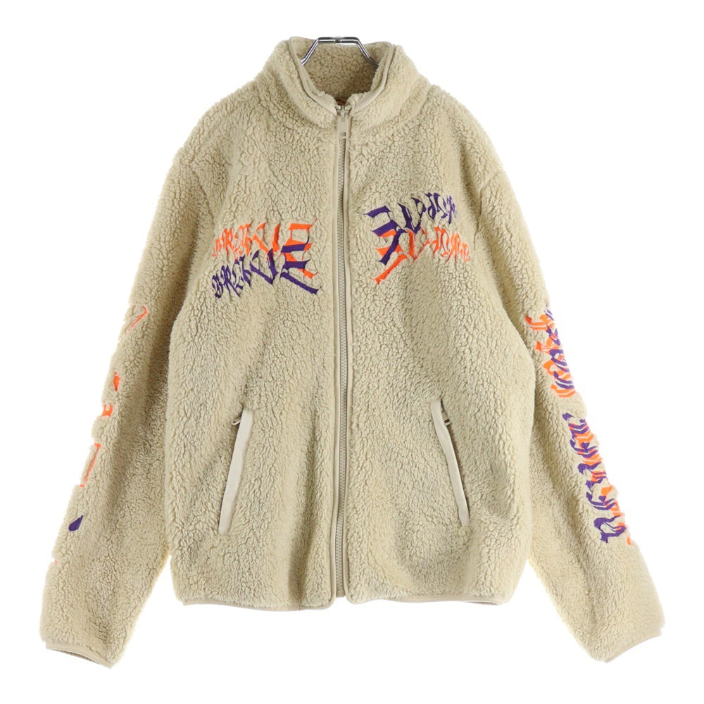 DIESEL(ディーゼル) 19AW S-FURRY ロゴ刺繍 ボアフリースジャケット ベージュ