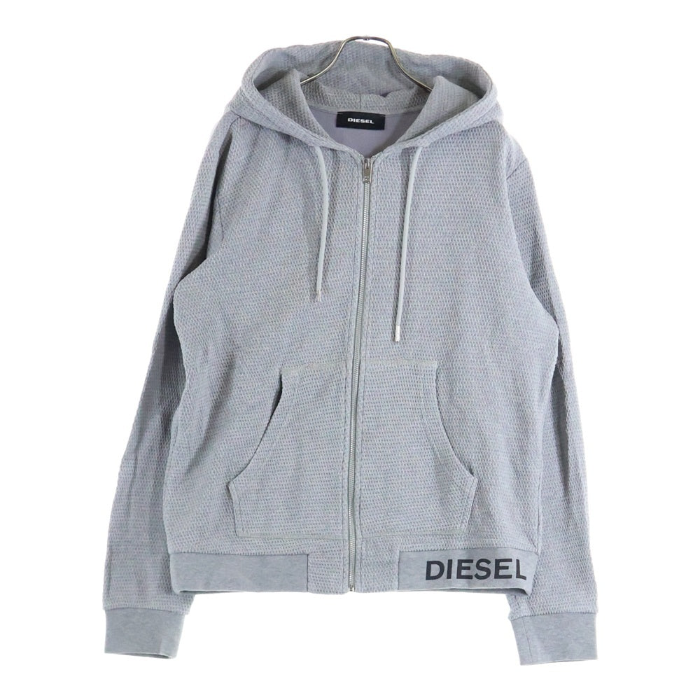 DIESEL(ディーゼル) ロゴ刺繍 サーマル ジップアップパーカー