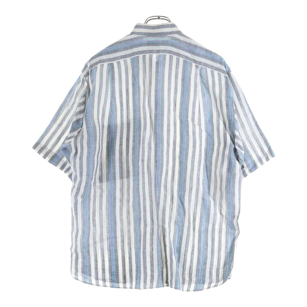 GIVENCHY(ジバンシィ) ボーダー柄 ロゴ刺繍 半袖シャツ グレー