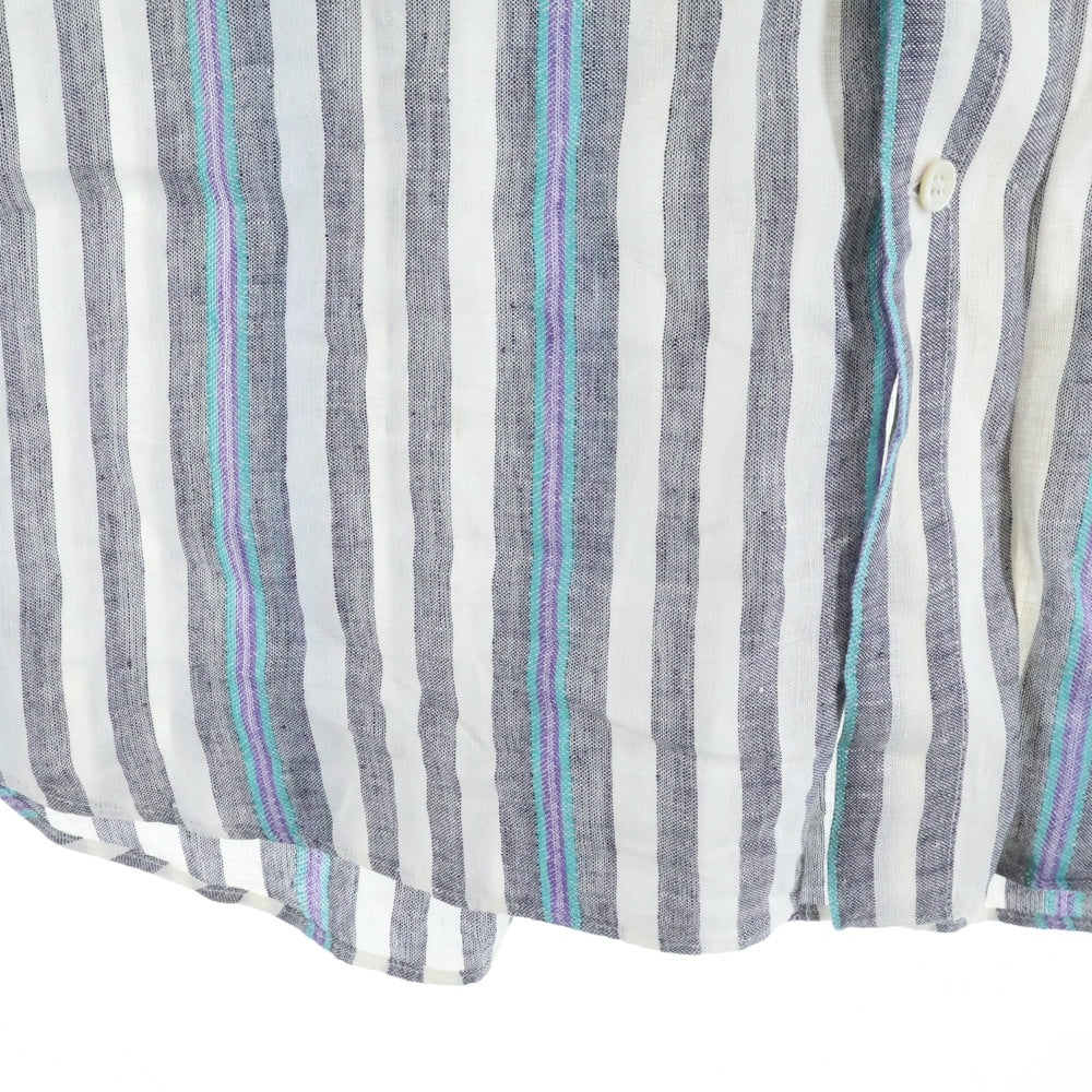 GIVENCHY(ジバンシィ) ボーダー柄 ロゴ刺繍 半袖シャツ グレー