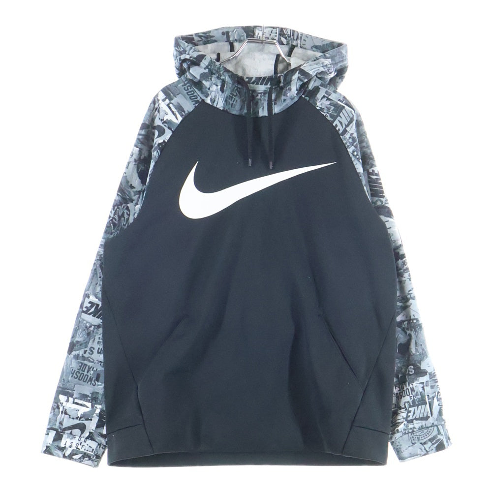 NIKE(ナイキ) THERMA RIPNTEAR AOP ロゴプリント プルオーバーパーカー フーディー ブラック 932006-010