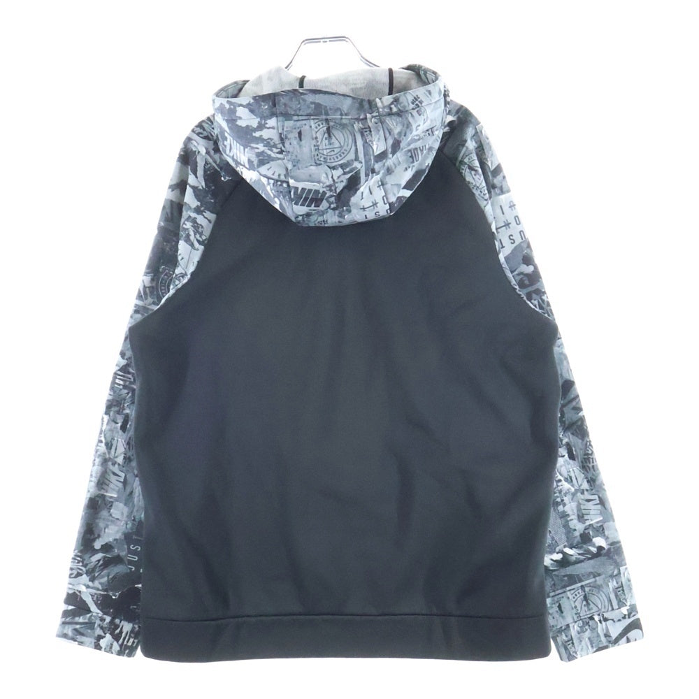 NIKE(ナイキ) THERMA RIPNTEAR AOP ロゴプリント プルオーバーパーカー フーディー ブラック 932006-010