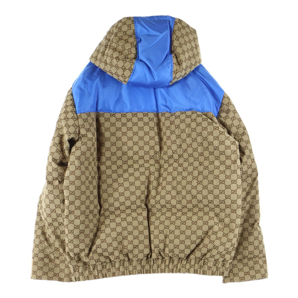GUCCI(グッチ) GG JACQUARD HOODED DOWN JACKET GGコットンキャンバス パデッド ダウンジャケット ブラウン 751395 Z8BJ6 2190