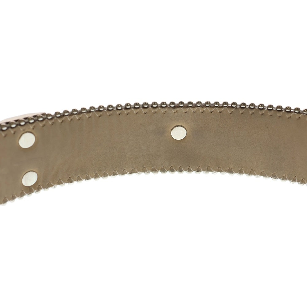 NO BRAND(ノーブランド) b.b.simon(ビービーサイモン)PINK PONY HAIR LEATHER BELT WITH SWAROVSKI CRYSTAL ピンクポニーヘアー スワロフスキークリスタル レザーベルト ピンク レディース