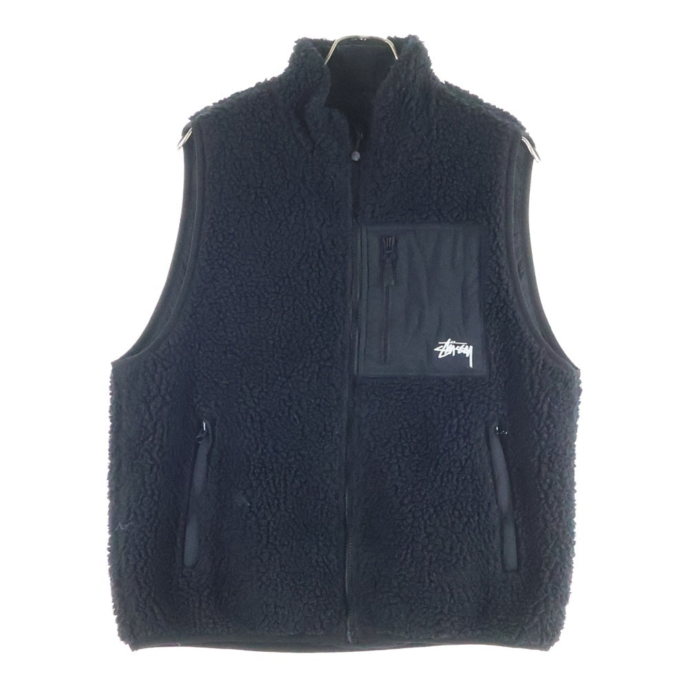 トップス stussy sherpa reversible vest Black M STUSSY(ステューシー) Sherpa Reversible Vest リバーシブル ボア