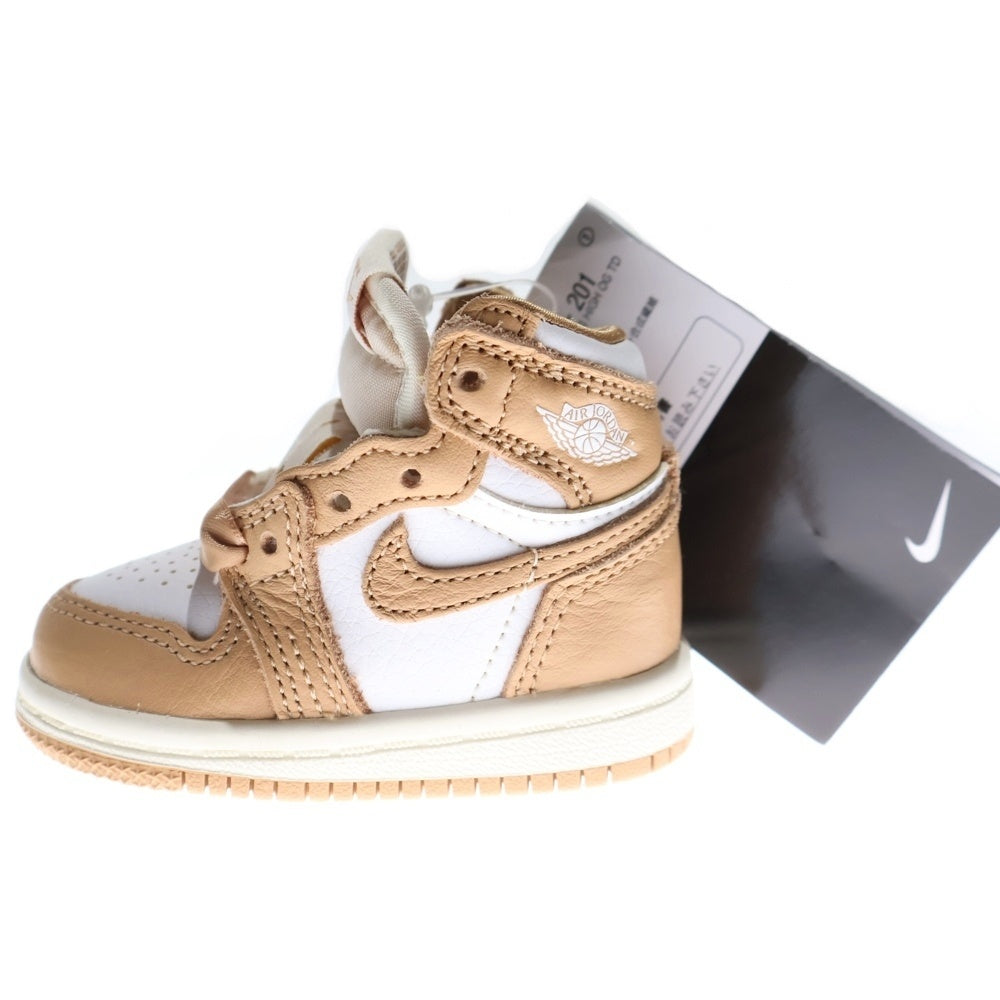 NIKE(ナイキ) TD Air Jordan 1 Retro High OG Praline エアジョーダン 1 レトロハイオージー プラリネ ハイカットスニーカー ベージュ US2C/8cm FN6623-201 キッズ